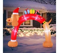 SOARS Decoration Noel, Arche Noel Gonflable 242 CM Chien Saucisse, 5 Lumières LED, Souffleur Intégré, Imperméable, Decoration Noel Exterieur Interieur pour Maison, Jardin, Cour, Bureau
