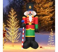 SOARS Decoration Noel, Casse Noisette Noel Gonflable 240 CM, Grande Figure Noel Lumières LED Chaleureuses, Decoration de Noel Extérieure XXL avec Base Solide, pour Extérieur et Intérieur