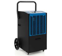 SOARS Deshumidificateur 66L/Jour, 355 m³/H, Déshumidificateur Électrique Professionnel avec Pompe Vidange Automatique & Tuyau d'Évacuation, Filtre Amovible, pour Cave, Entrepôt, Sous-Sol (Noir+Bleu)