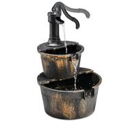 SOARS Fontaine de Jardin à 2 Niveaux, avec Pompe à Eau & Débit d'eau Réglable, Fontaine à Eau Design en PP, Fontaine d'Intérieur, Décoration de Jardin pour Extérieur Balcon Terrasse (Bronze)