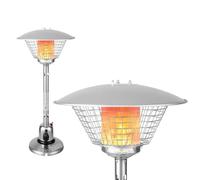 SOARS Parasol Chauffant Gaz 4000W, Chauffage d’Extérieur Portable (Argenté) | Chauffage sur Table, Rayon Thermique de 1,37 M, Température Réglable et Tuyau de Gaz 2M, pour Terrasse, Jardin, Cour