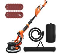 SOARS Ponceuse Girafe 750W Ø250MM, 6 Vitesses Réglables 800-1750 Tr/Min | Manche Télescopique & Lumière LED, Sac à poussière, 12 Feuilles Abrasives & Sac Inclus, Girafe Ponceuse pour Mur, Plafond
