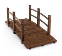 SOARS Pont de Jardin en Bois de Sapin Carbonisé avec Balustrade, Grand Pont Décoratif Accessible pour Jardin, Étang, Ruisseau Charge 150 kg, 172 x 76 x 58 cm, Marron