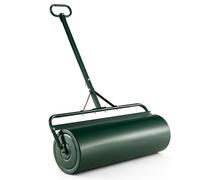 SOARS Rouleau à Gazon 63L, Grand Rouleau 90 X 30 CM, Rempli de Sable/Eau, Cadre Métallique avec Poignée en U & Bouchon de Vidange Amovible, Outillage de Jardin pour Cour, Prairie, Ferme (Vert-63L)