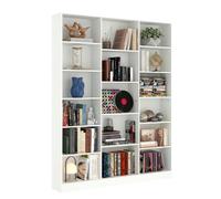 Soayone Bibliothèque 188cm Blanche 17 Étagères, Meuble de Rangement Salon Style Scandinave, Étagère Fine Gain de Place Profondeur 23.5cm, Rangement CD DVD Fixation Murale, 149x23.5x188cm