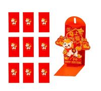 Sobres Rojos Del Año Dèl Caballo - 10 Hong Bao Lunar Plegable Creativo 3D, Paquete De Dinero Dè La Suerte Regalo Tradicional Chino Deł Festival D´e Primavera | Accesorio Dë Suministro para