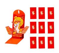 Sobres Rojos Del Año Dèl Caballo - 10 Hong Bao Lunar Plegable Creativo 3D, Paquete De Dinero Dè La Suerte Regalo Tradicional Chino Deł Festival D´e Primavera | Accesorio Dë Suministro para