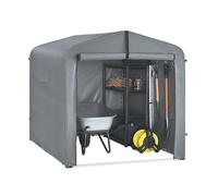 SoBuy Abri de Jardin, Cabane de Jardin Exterieur Imperméable, abri Moto avec des Crochets, Garage pour Vélo et Outils, Abri Vélo, Rangement et Stockage, Gris, 159x219x165 cm, KLS11-L-DG