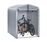 SoBuy Abri de Jardin, Cabane de Jardin Exterieur Imperméable, abri Moto, Garage pour Vélo et Outils, Abri Vélo, Rangement et Stockage, Argent, 120x176x163 cm, KLS11-K