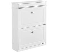 Sobuy armoire à chaussures 2 abattants pour 12 paires, meuble d'entrée blanc 75x24x96cm