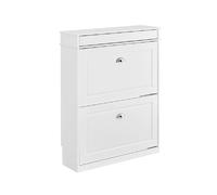 SoBuy Armoire à Chaussures 2 Abattants, Range 12 Paires, Blanche