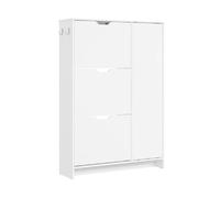 SoBuy Armoire à chaussures 3 tiroirs + 1 porte Blanc 84x24x121.6 cm FSR220-W
