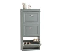 SoBuy Armoire à Chaussures Entrée avec 3 Abattants Rangement Gain de Place pour Couloir Chambre Gris 53x24x117cm