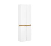 SoBuy Armoire Dressing 2 Portes avec Penderie et Étagères, Placard Rangement pour Chambre ou Entrée, 61x30x192 cm, Blanc