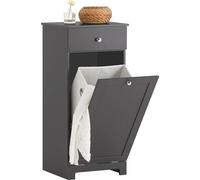 SoBuy Armoire de salle de bain Coffre de rangement avec panier à linge Panier à linge - Gris (Largeur 40cm)