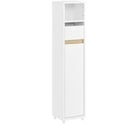SoBuy Armoire pour Salle de Bain avec Étagère et Tiroir, Blanc