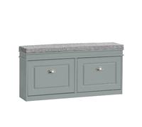 SoBuy – Banc à chaussures FSR64-HG – 2 abattants, coussin amovible, coffre, L104xP24xH51cm, gris