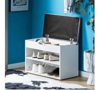 SoBuy Banc à chaussures FSR25-HG 2 niveaux avec rangement et coussin Gris 60x30x44 cm