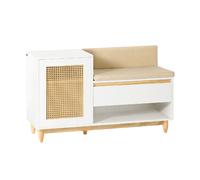 Banc de Rangement à Chaussure - SOBUY - FSR128-W - Blanc - 1 Porte - 1 Tiroir - 100x35x60cm