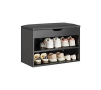 SoBuy Banc Chaussures 3-en-1 avec Rangement pour Entrée | Assise confortable + rangement intégré, parfait pour petit appartement, couloir, entrée et même chambre, FSR25-SCH