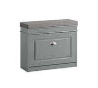 SoBuy Banc à chaussures FSR82-K-HG – Abattant, coussin, 60×24×51 cm, gris, capacité 150 kg