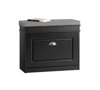 SoBuy Banc Chaussures avec abattant 61x24x51cm pour entrée | Meuble d'entrée avec coussin mousse haute densité, MDF E1 FSC, coffre de rangement caché, charge 150kg, noir FSR82-K-SCH