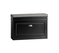 SoBuy - Banc à chaussures FSR82-L-SCH, assise coussin rembourré, 1 abattant, 75x24x51 cm, noir