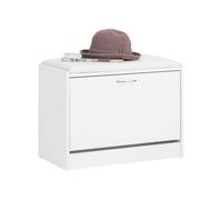 SoBuy Banc Chaussures Entrée avec Coussin d'Assise - Meuble Chaussure Entree, Banc de Rangement, Banc d'entrée pour Salon, Couloir, Chambre, Banc à Chaussures Entrée 60x30x45 cm, Blanc, FSR16-W