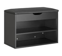 Banc à Chaussures avec Rangement - SoBuy - 6 Chausures - Pour Petit Appartement, Entrée, Noir, 60x30x43cm