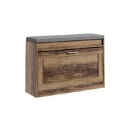 SoBuy Banquette d'Entrée avec Rangement et Siège Rembourré Marron 75x24x53 cm