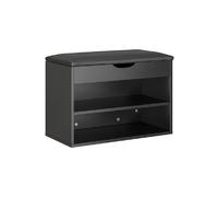 Banc à Chaussures avec Rangement - SoBuy - 6 Chausures - Pour Petit Appartement, Entrée, Noir, 60x30x43cm