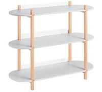 SoBuy Bibliothèque 3 Niveaux Étagère de Rangement en Bois Table Console Grise