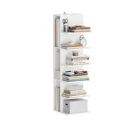 SoBuy Bibliotheque 6 Niveaux, 3 Cases, 30x32,5x110 cm, Bureau Chambre | Petit Bibliothèque meuble de rangement pour Dossiers A4, Etagere pour un Rangement Vertical Compact, Blanc, STR14-W