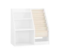 SoBuy Bibliothèque Enfant 3 Niveaux avec Rangement et Paniers Blancs