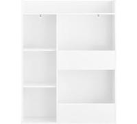 SoBuy Bibliothèque pour enfants Étagère Montessori Chambre d'enfant avec 5 compartiments ouverts Étagère pour enfants pour rangement de jouets Blanc 80x104x34 cm KMB55-K-W