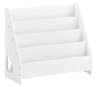 SoBuy Bibliothèque pour enfants Montessori Étagère pour enfants avec 4 compartiments ouverts 1 étagère Rangement de jouets pour chambre d'enfants Étagère à casiers suspendus KMB32-K-W