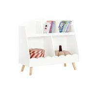 SoBuy Bibliothèque Enfant, Étagère à Livres, Étagère de Rangement pour Livres et Jouets, Meuble Rangement sur Pieds pour Chambre d’Enfant, 5 Compartiments Ouverts, 82 x 35 x 76 cm KMB100-W