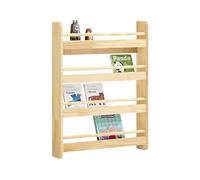 SoBuy Bibliotheque Enfant Étagère Livre Enfant 4 Niveaux Meuble Rangement Jouet Bibliothèque Meuble de Rangement Etagere Chambre Naturel 60x12x80cm KMB08-K-N