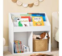 SoBuy Bibliothèque enfant Meuble de rangement Blanc Scandi KMB01-II-W
