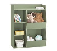 SoBuy Bibliothèque Enfant Rangement Jouet Enfant avec 5 Compartiments Meuble Rangement Jouet Étagère Bibliothèque Porte-revues Vert 80x34x104cm KMB55-K-GR