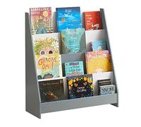 SoBuy Bibliothèque Enfant Rangement Jouet Enfant Bibliotheque Livre 4 Niveaux Étagère à Livres Meuble de Rangement Chambre d'Eanfant Bureau Salon Gris 80x30x88 cm KMB32-HG