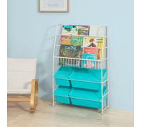 SoBuy Bibliothèque Étagère pour enfants avec 4 caisses de jouets KMB07-B