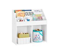 SoBuy Bibliothèque Montessori à Jouets 3 Niveaux avec 2 Armoires en Bois Blanc