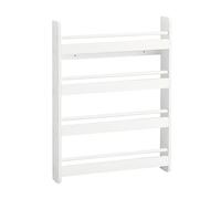 SoBuy Bibliothèque Murale Enfant 4 Étages Charge Max. 20kg 60x12x80cm | étagère livre enfants design moderne, MDF E1, fixation murale sécurisée, KMB08-K-W