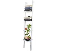 SoBuy Bibliothèque Murale Style Échelle 4 Niveaux, Blanche, 33 x 180 cm, FRG15-W Blanc, Blanc