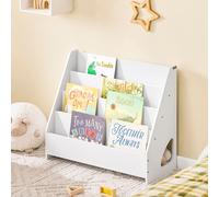 SoBuy Bibliothèque pour enfants Montessori Étagère pour enfants avec 4 compartiments ouverts 1 étagère Rangement de jouets pour chambre d'enfants Étagère à casiers suspendus KMB32-K-W