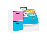 SoBuy Bibliothèque pour Enfants, Organisateur Jouets et Livres, Étagère de Rangement pour Enfants avec 2 Paniers, 5 Étagères et 1 Compartiment, 80 x 30 x 61 cm, KMB76-F