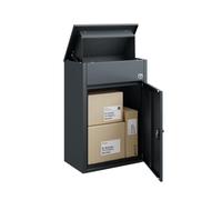 SoBuy Boite aux Lettres Colis Murale/sur pied 49,2x28x65,5cm | Double serrure t code, fermeture douce, acier galvanisé, charge 10kg, pour extérieur maison OGS65-DG