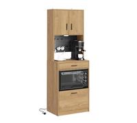 SoBuy Buffet Cuisine avec 2 Prises électriques et 2 Ports USB 60×40×170 cm