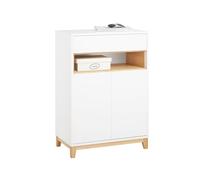 SoBuy Buffet Salon avec Tiroir 60x34x85cm pour Entrée | Meuble de rangement avec étagères réglables et double porte, charge 80kg FSB97-WN